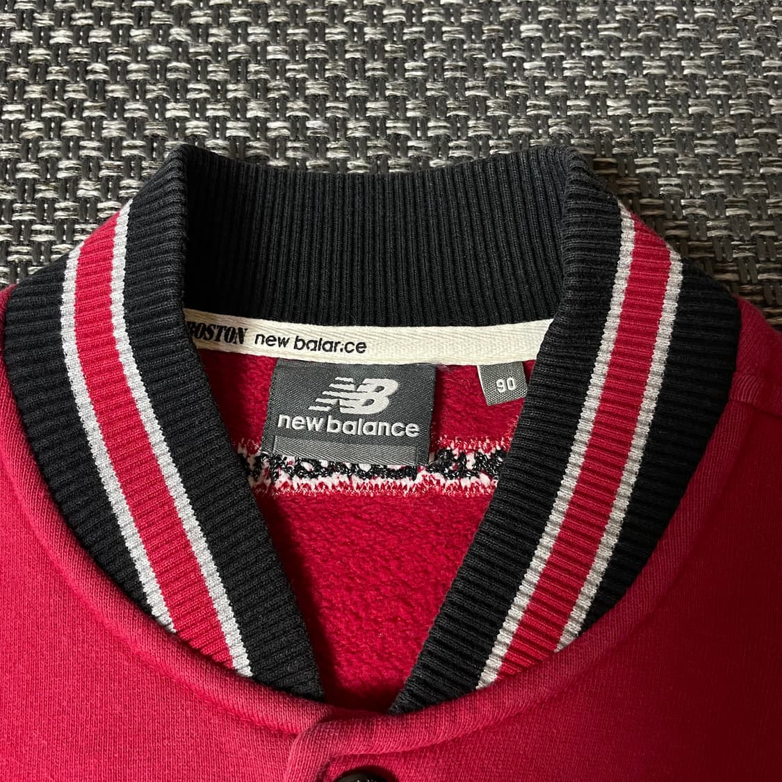 뉴발란스 레드 블랙 로고 스타디움 야구 점퍼 90 상품이미지4