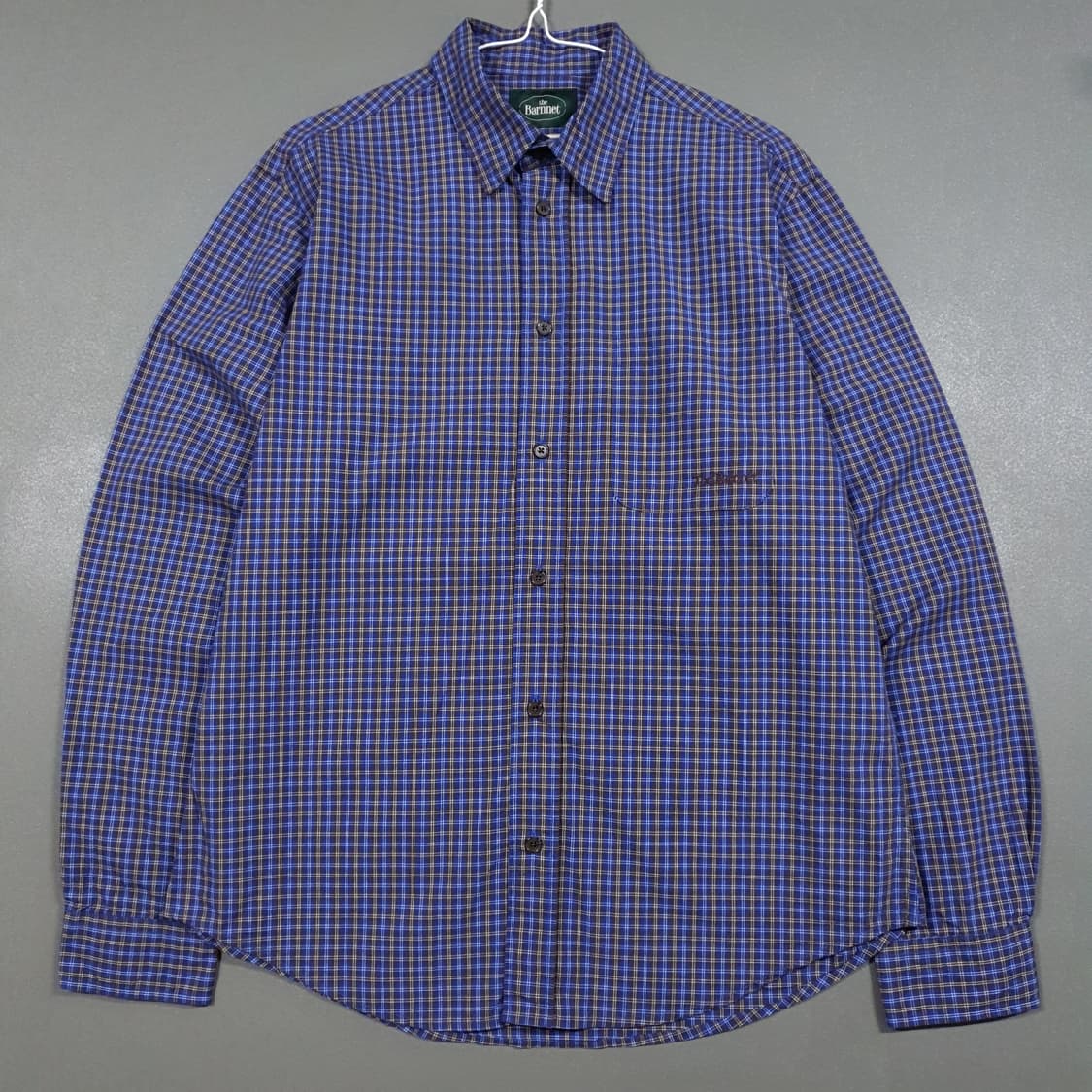 실측 M) 더바넷 신형 그레이 시티 플래드 오버핏 체크 셔츠 남방 상품이미지1