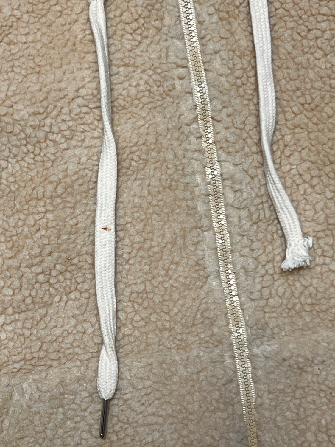 빈티지 뽀글이 후드집업 3XL 베이지 상품이미지3