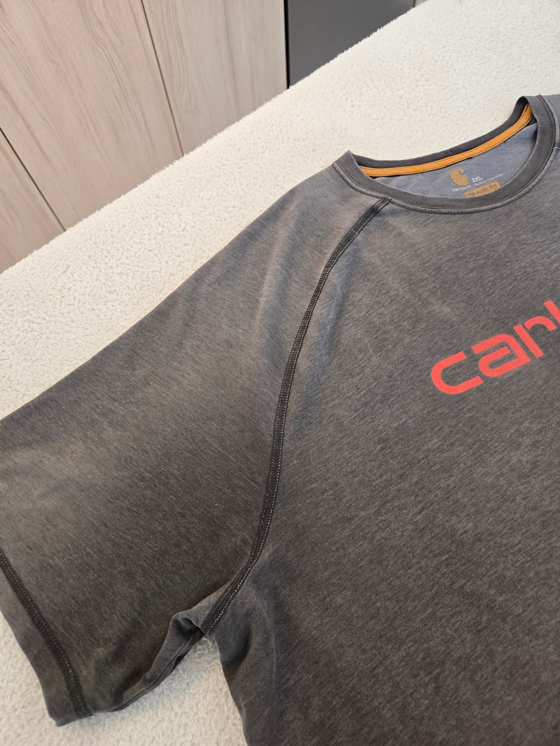 맛있게 익은 칼하트 빅로고 반팔 티셔츠 그레이 XXL 상품이미지8