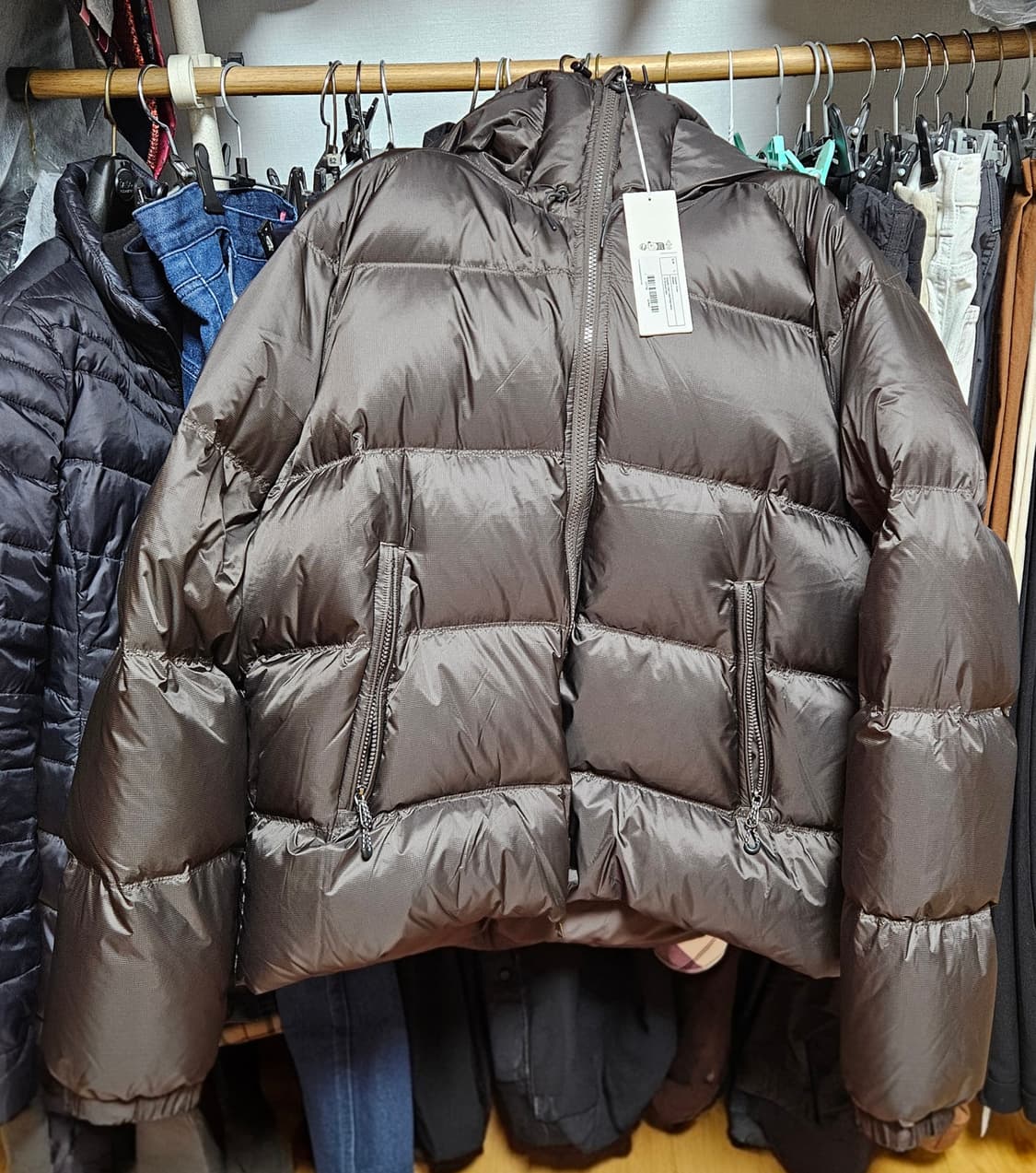 Arket 아르켓 다운 스포티자켓 브라운 L 새상품 상품이미지1