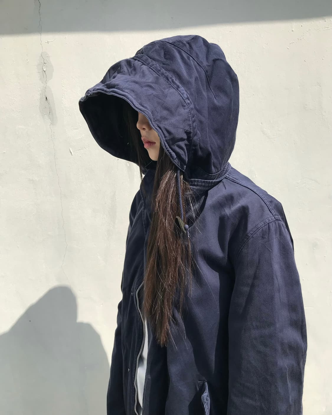 Cabane de Zucca 네이비 후드 집업 자켓 상품이미지1