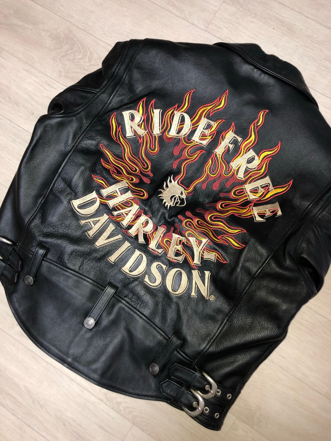 할리데이비슨 불꽃 가죽 자켓 상품이미지1