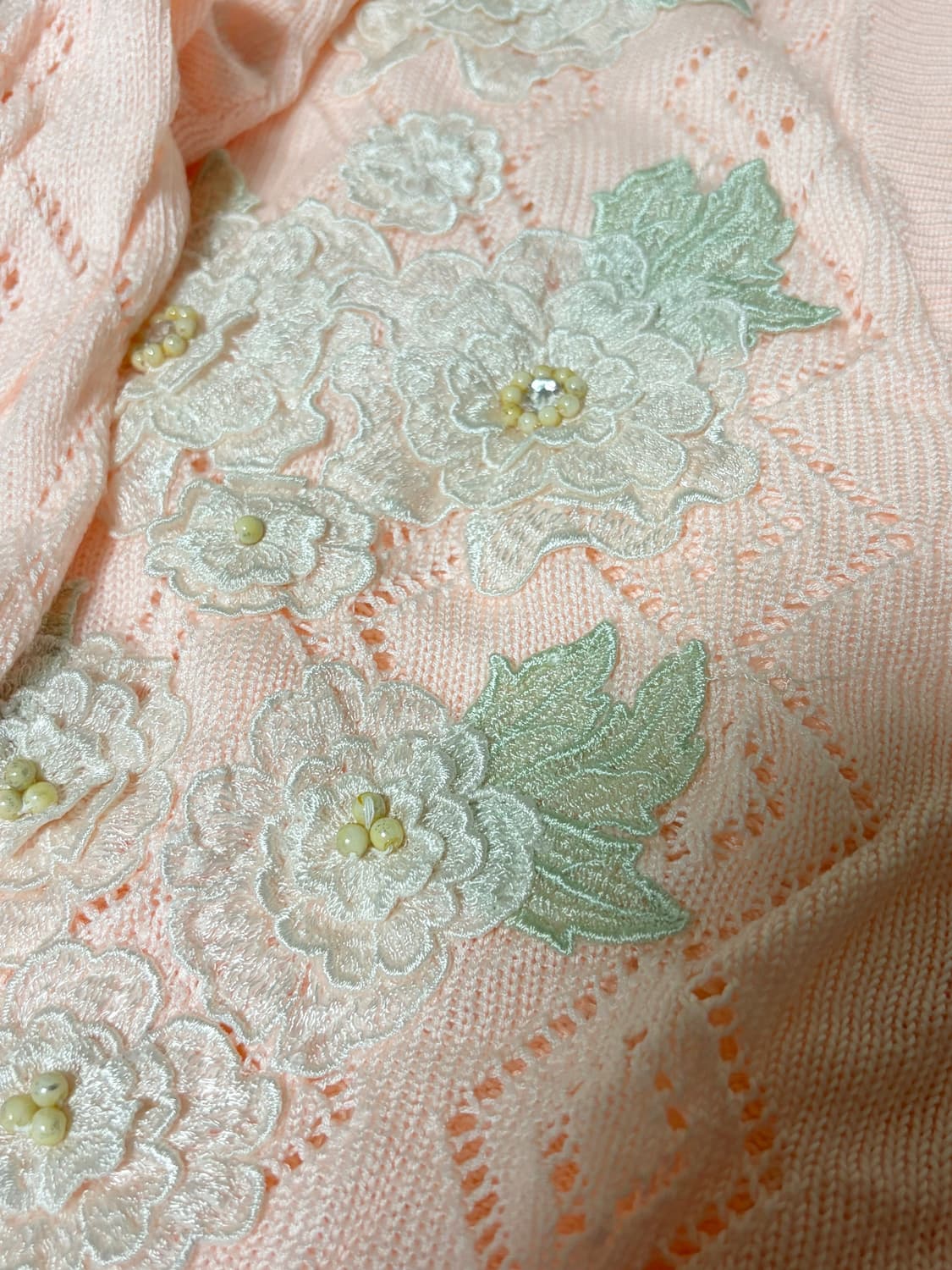 빈티지 핑크 플라워 가디건 상품이미지1