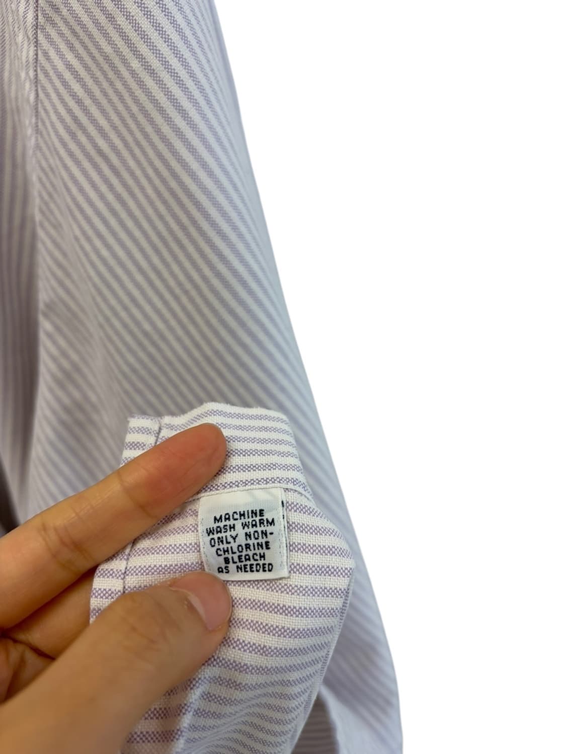 90s 폴로 스트라이프 셔츠 화이트 & 퍼플 (3XL)  상품이미지9