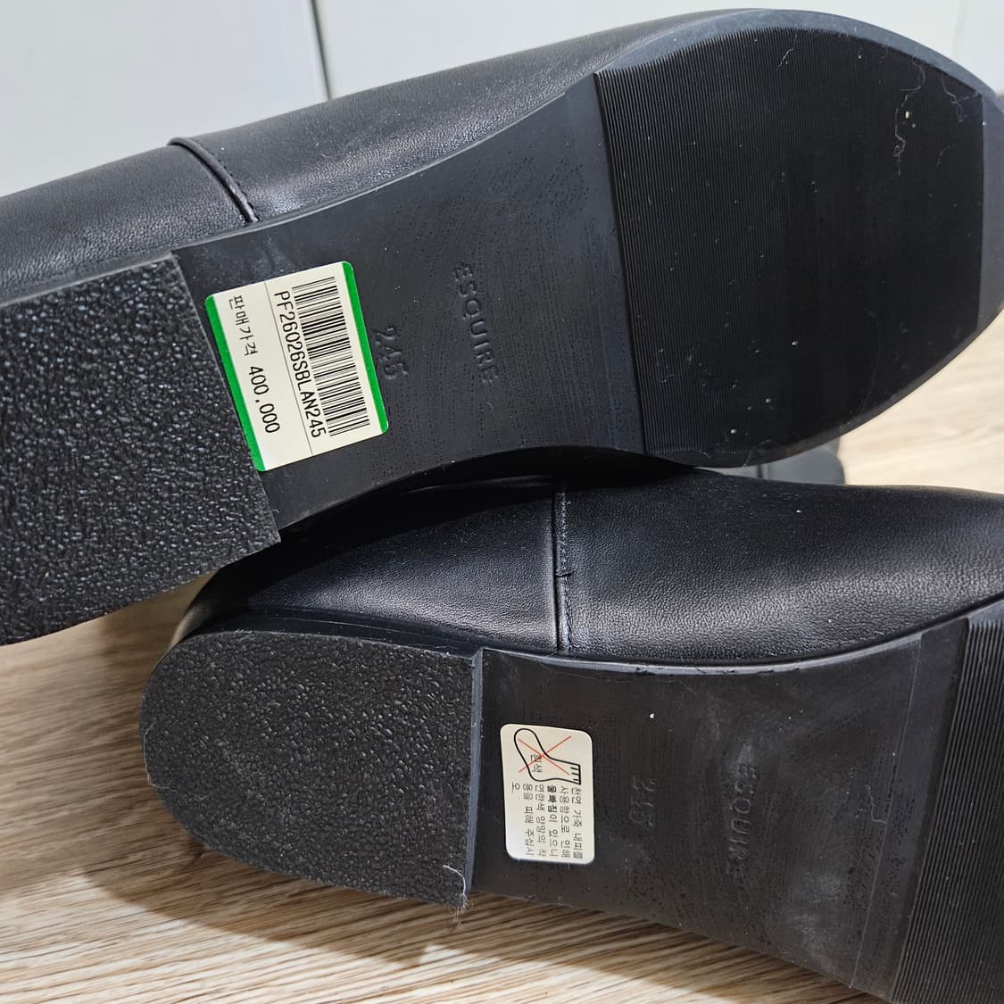 미착용 급처) 에스콰이어 스터드 가죽 롱부츠 245 상품이미지3