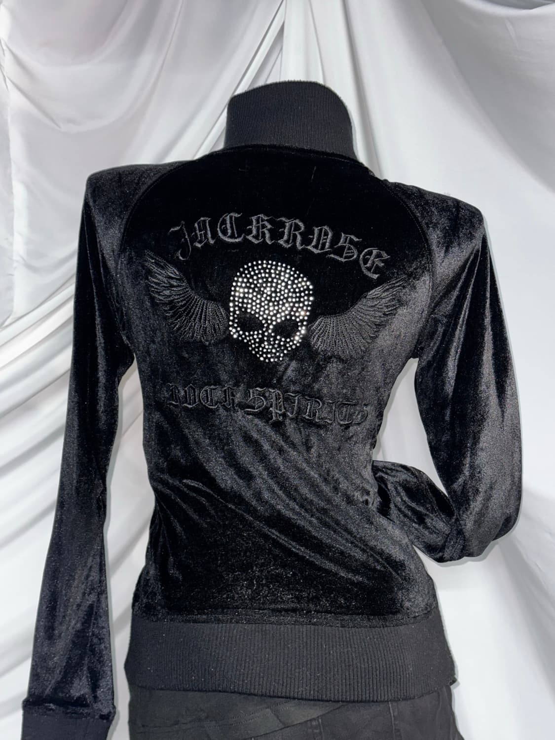 Jack rose잭로즈 무채색 데일리펑크 해골자수 벨벳집업 코디세트 상품이미지10