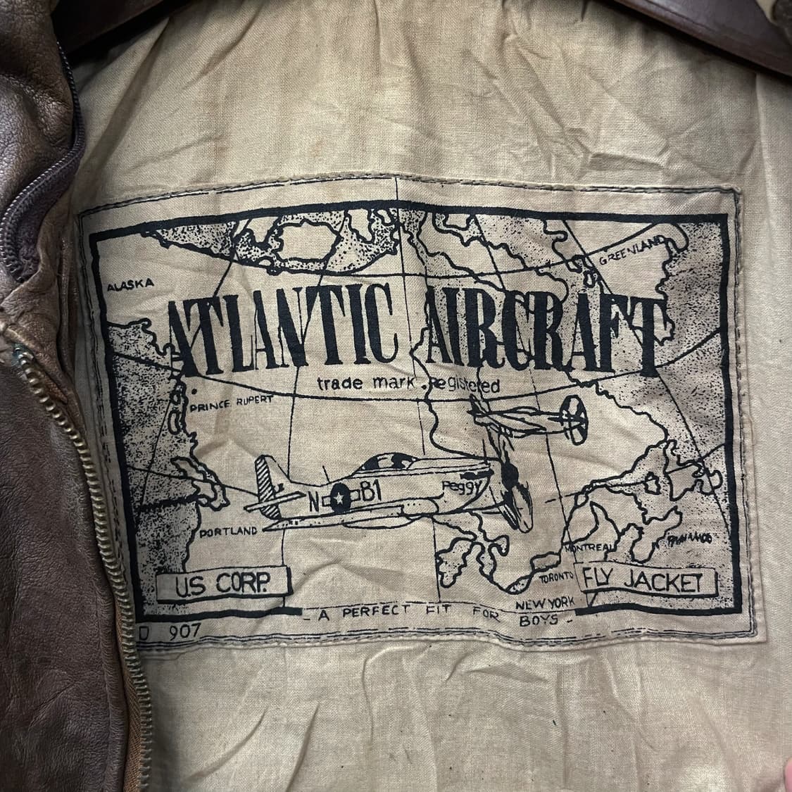 90s 아틀레틱 빈티지 A-2 플라이트 리얼 레더 자켓 상품이미지8