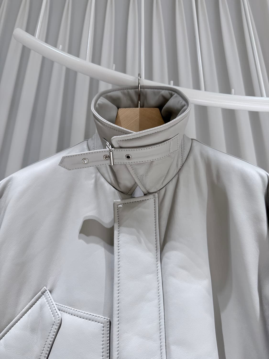 (A+/50) / 솔리드옴므 양가죽 램스킨 레더 MA1 블루종 봄버 자켓 상품이미지6