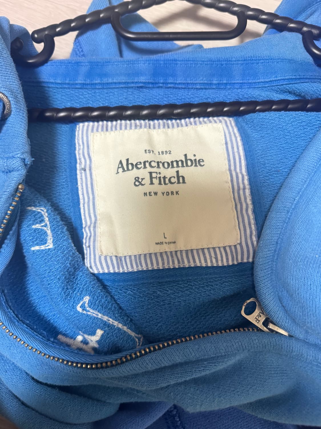 빈티지 서브컬쳐 아노깔 아베크롬비 후와유 블루 후드집업 상품이미지2