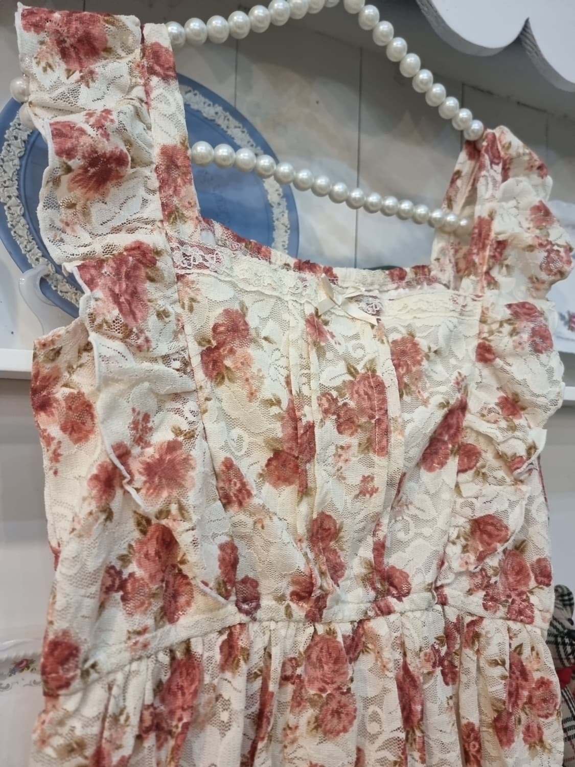 LIZ LISA 리즈리사 로즈 레이스 오버레이 원피스 상품이미지3