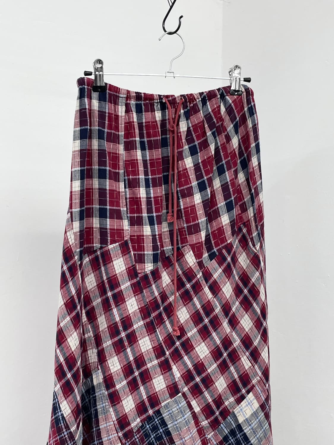 모리 체크 패치 롱 스커트 상품이미지2