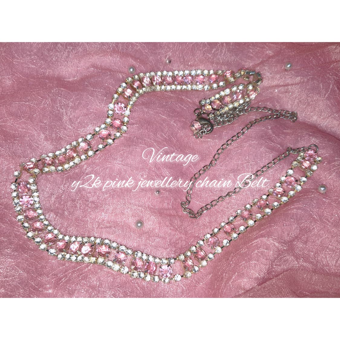 Vintage y2k pink jewellery chain Belt 상품이미지1