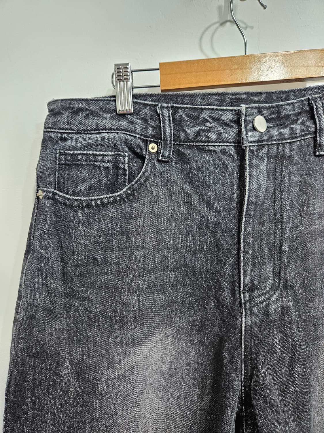 토피(TOFFEE) 흑청 와이드 데님팬츠 L 상품이미지6