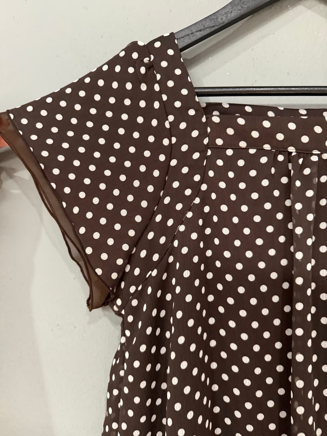 dot pattern frill layered detail top 상품이미지7