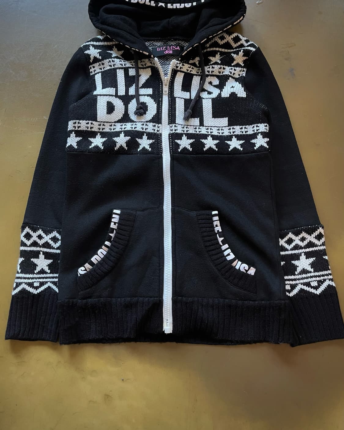 LIZ LISA Skull Lettering Knit Hood Zipup 상품이미지6