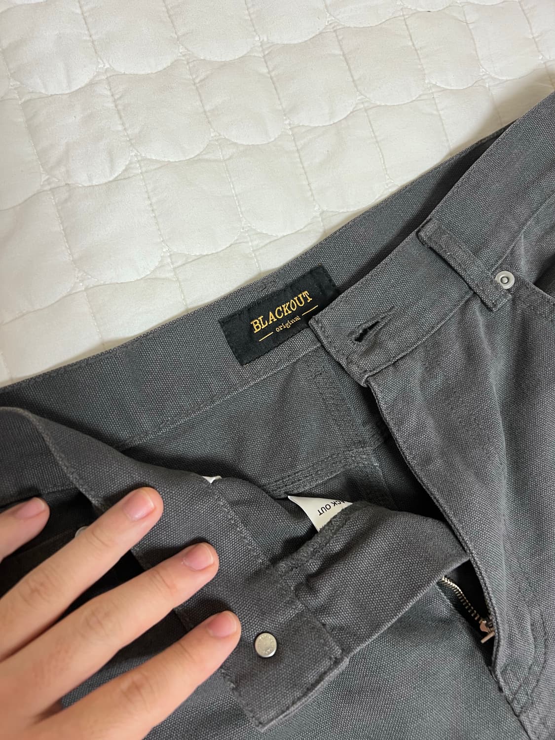 [L] 블랙아웃 더블니 팬츠 상품이미지5