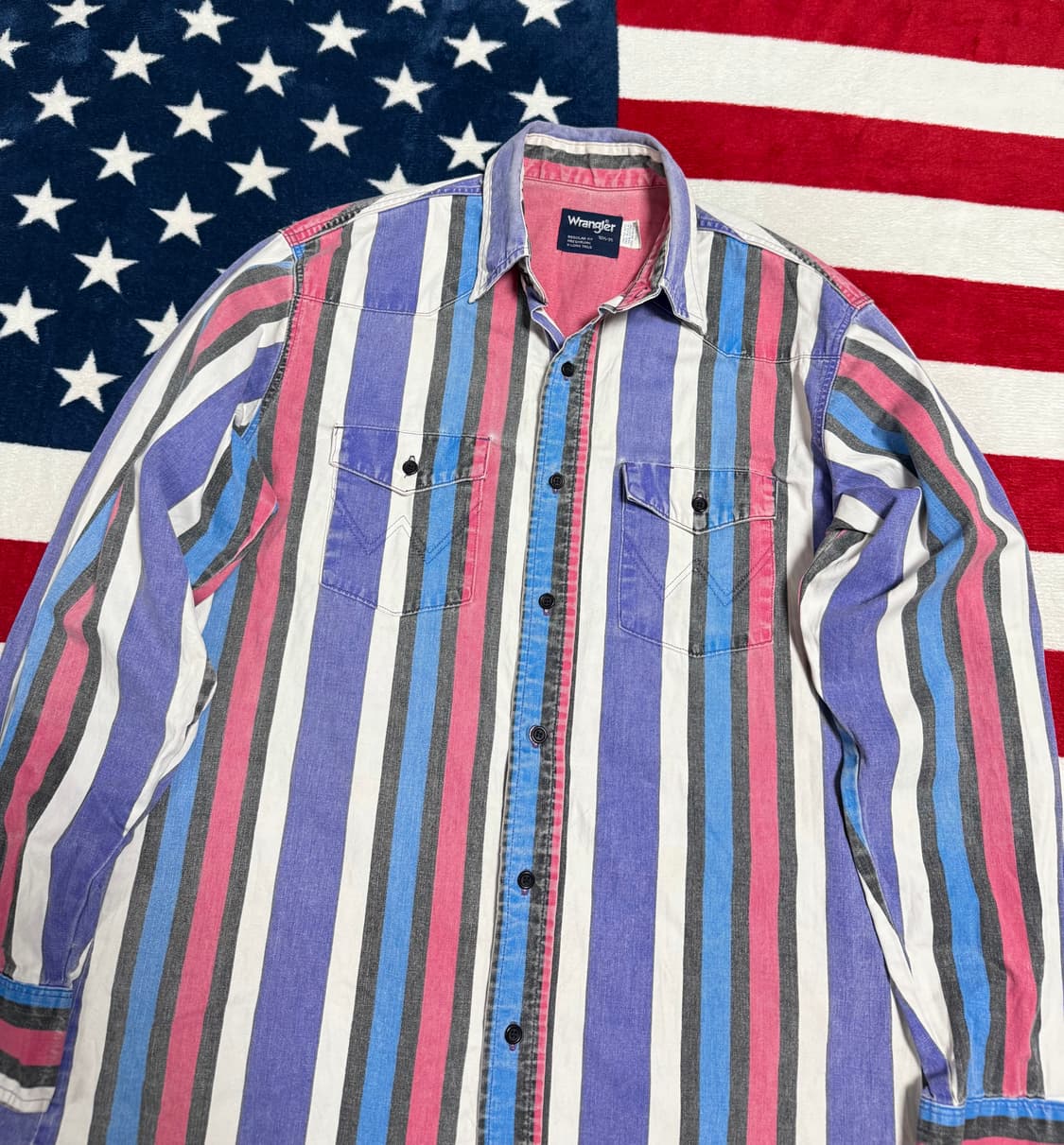 90‘s 랭글러웨스턴셔츠  Wrangler 멀티스트라이프셔츠 빈티지 상품이미지4