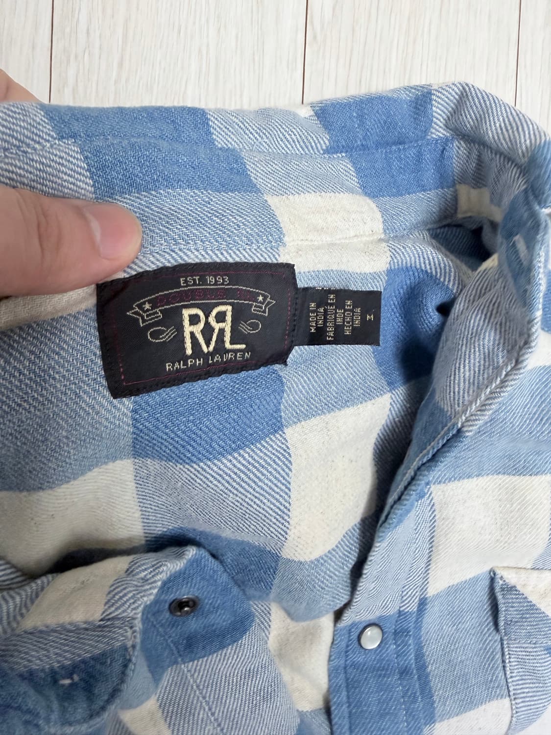 RRL 슬림핏 플래드 웨스턴 셔츠 상품이미지5