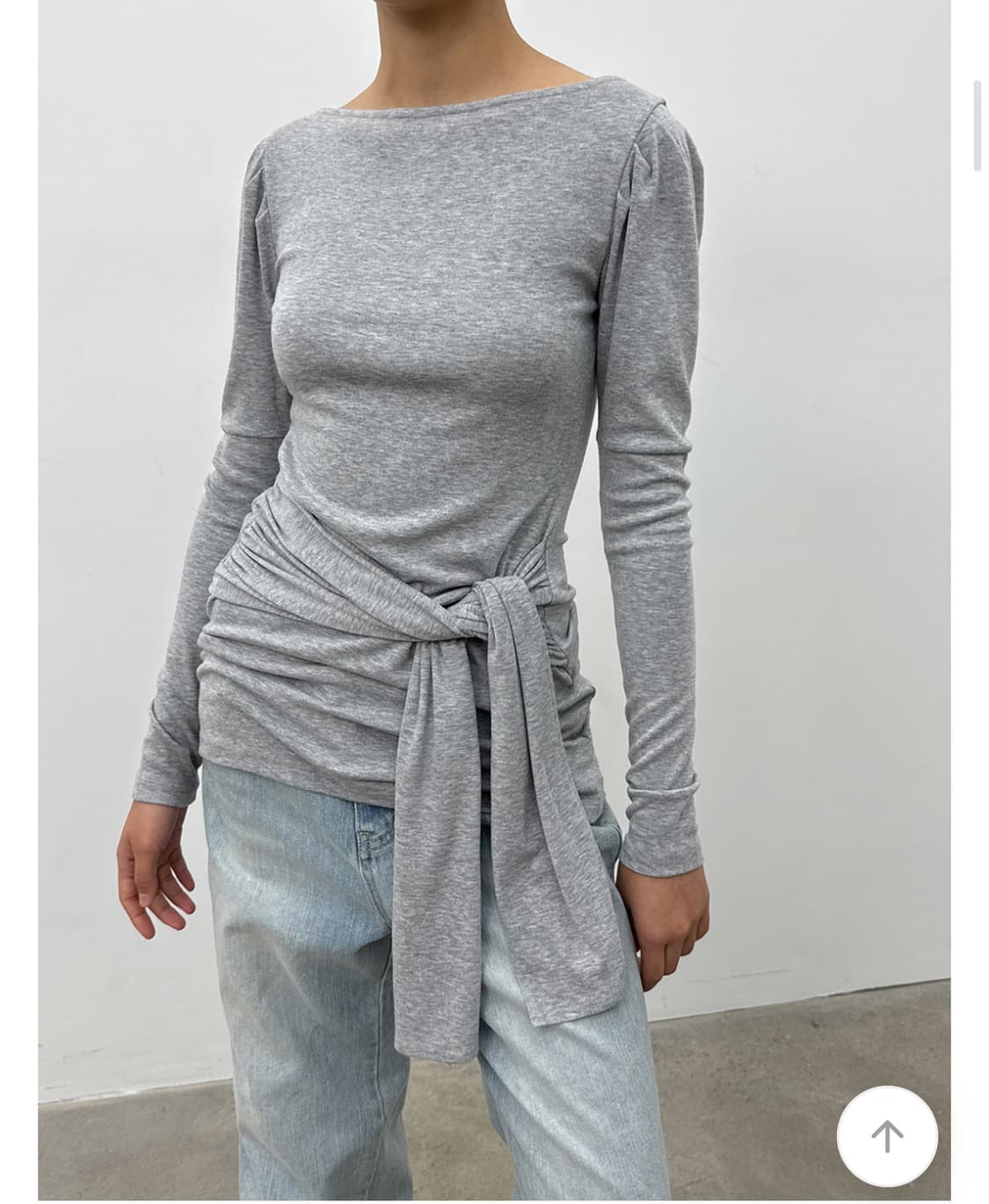 블랙업 회색 셔링 드레이프 원피스 상품이미지2