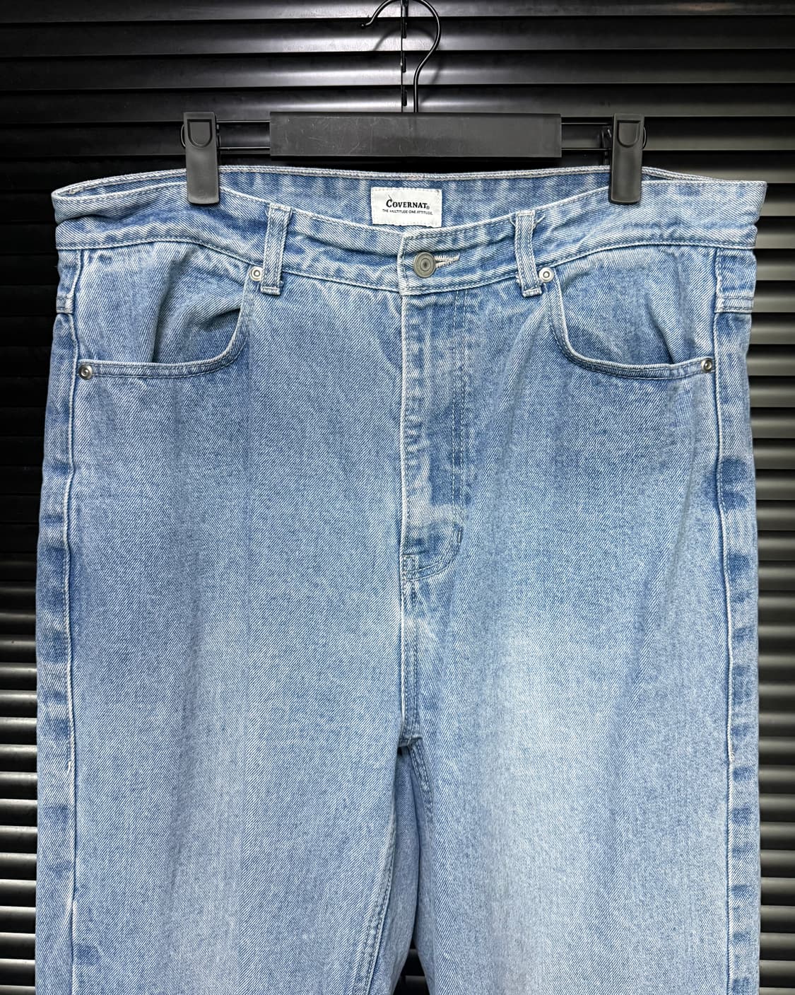 커버낫 레귤러핏 연청 데님 워싱 워크 팬츠 XL 35 36 빅사이즈 큰옷 상품이미지2