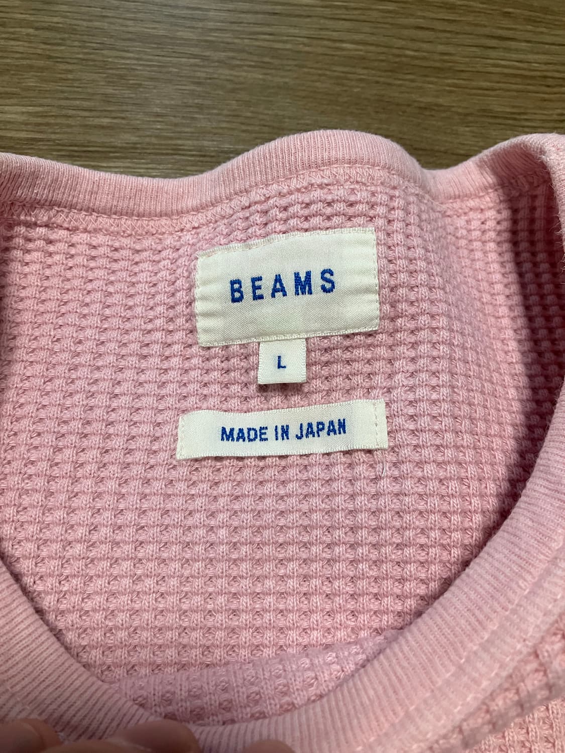 L) 빔즈 와플 롱슬리브 핑크 made in japan 상품이미지2