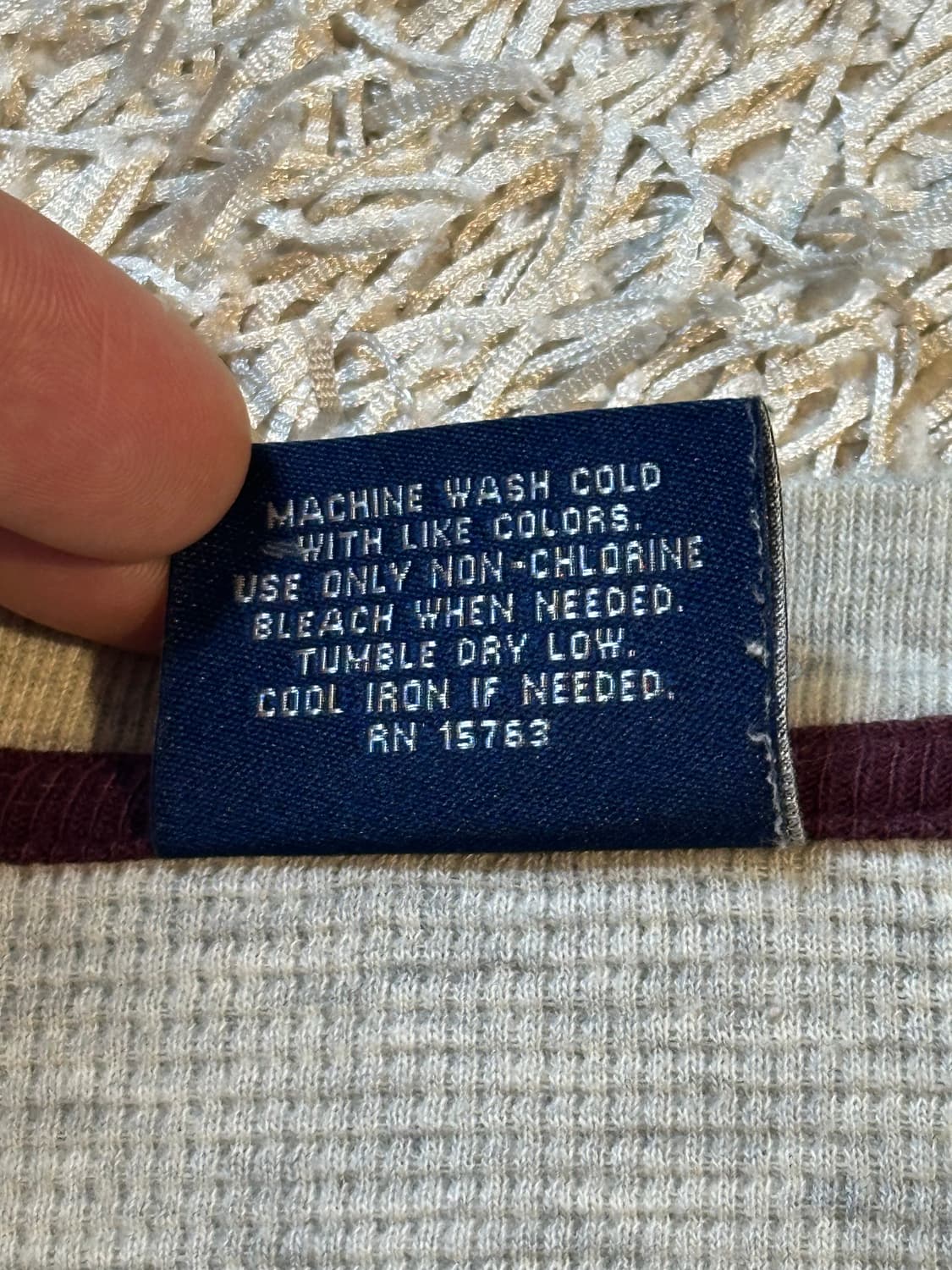 폴로 랄프로렌 버건디포니 와플 니트 롱슬리브 긴팔 오트밀 상품이미지5