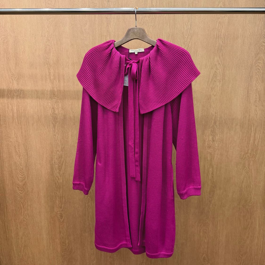 크리스찬 디올 롱 니트 가디건 원피스 케이프 숄더 리본 스트랩 핑크 상품이미지2