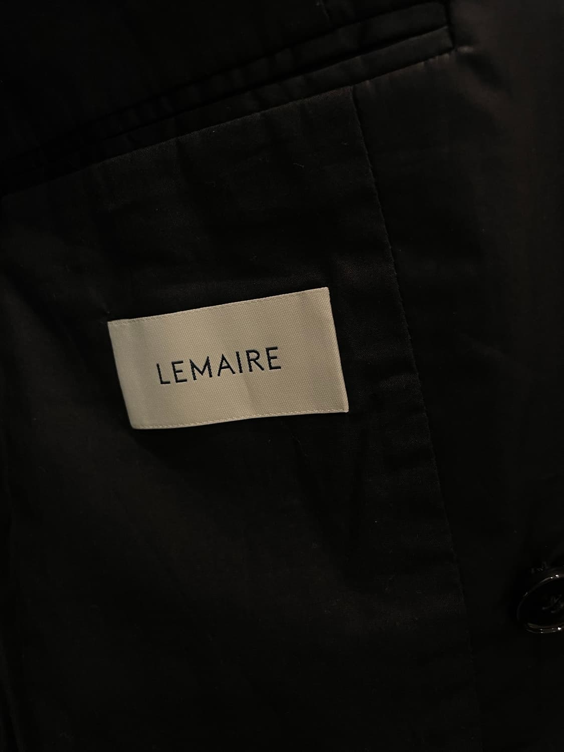 Lemaire 더블 브레스티드 코티드 코튼 블랙 자켓 상품이미지5