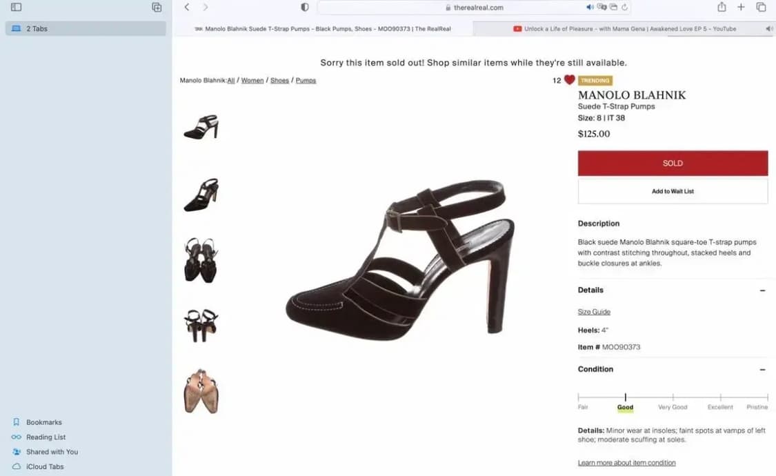 Manolo Blahnik 마놀로 블라닉 스웨이드 티스트랩 펌프스 상품이미지1