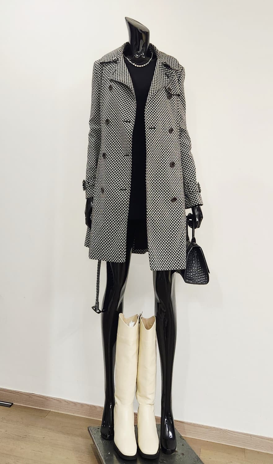 하트체크 트렌치코트  상품이미지3