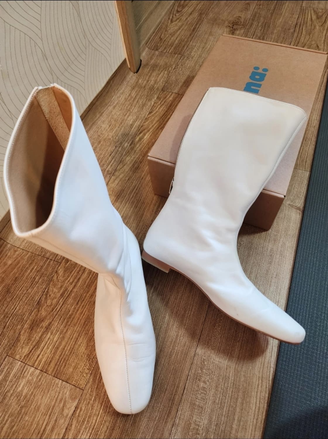 수제가죽 하프 부츠 화이트 245 상품이미지2