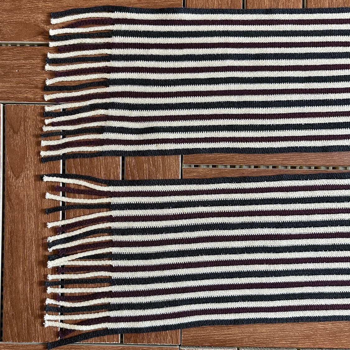 Matsui knit striped fringe muffler 상품이미지3