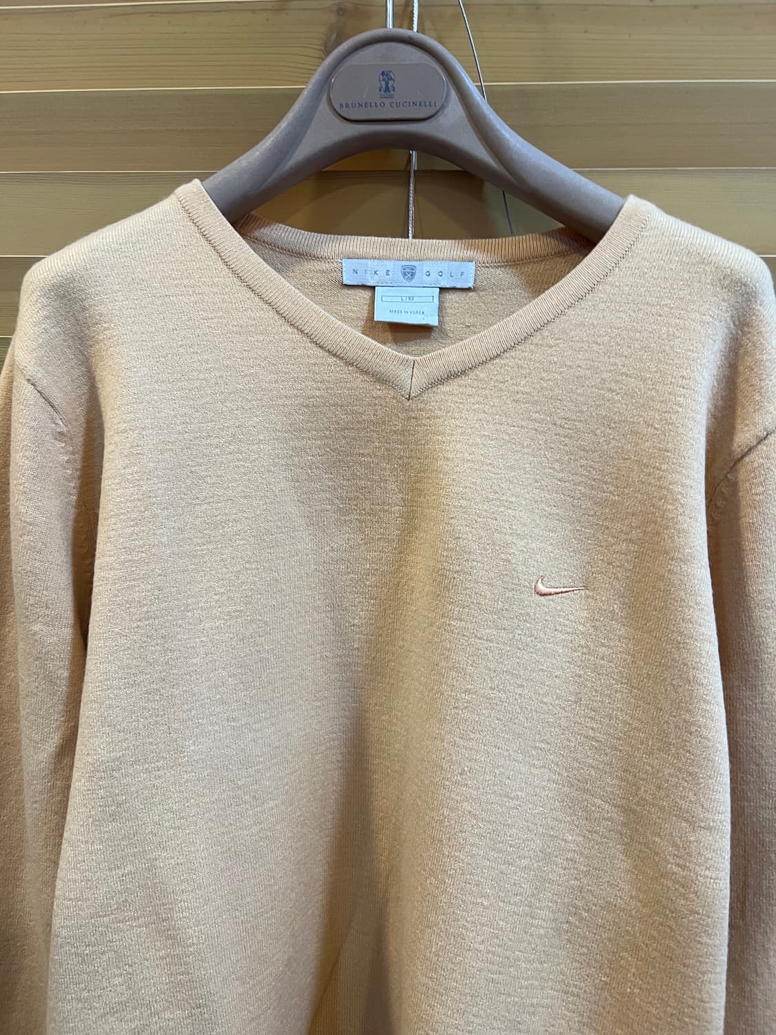 나이키골프 여성 버터옐로우 브이넥니트 골프니트 상품이미지1