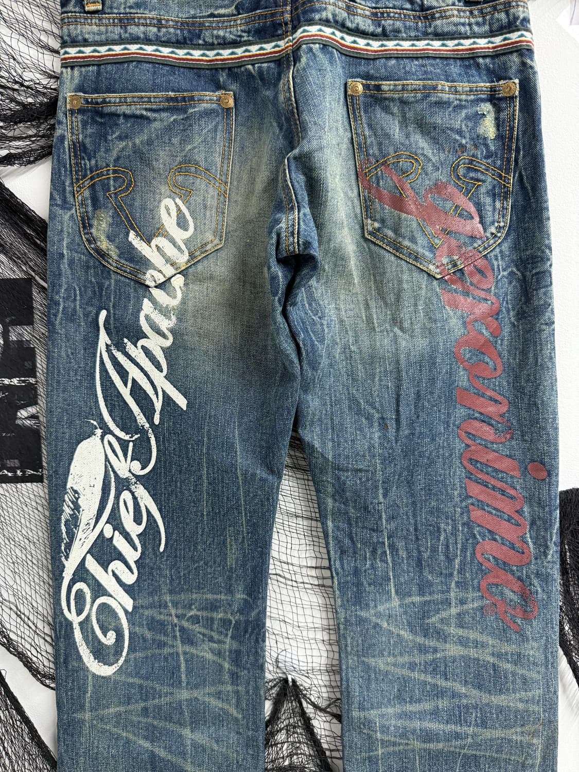Wing embriodery washing jeans 상품이미지3
