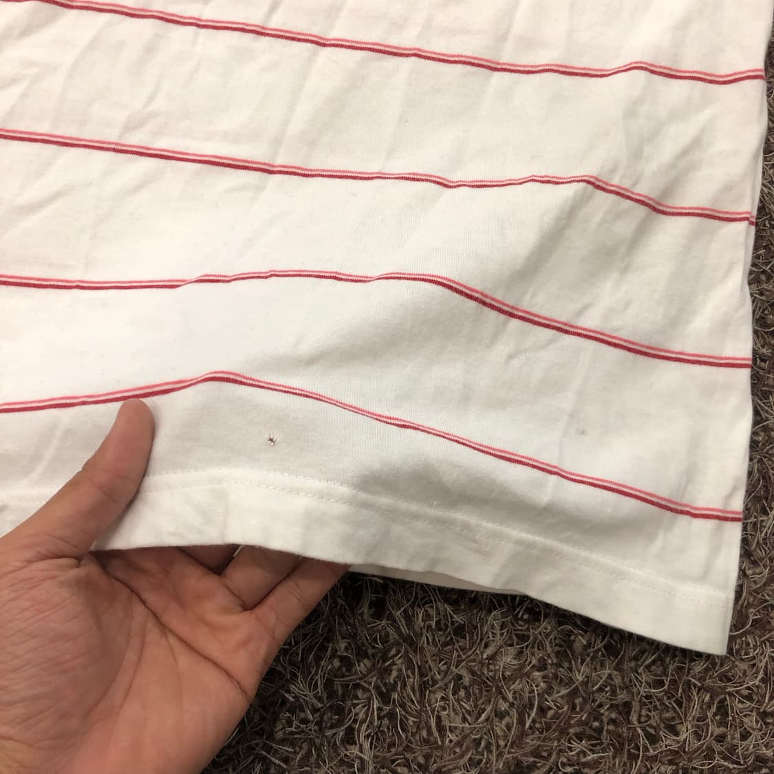 버버리 블랙라벨 핑크 스트라이프 카라 반팔 티셔츠 상품이미지7