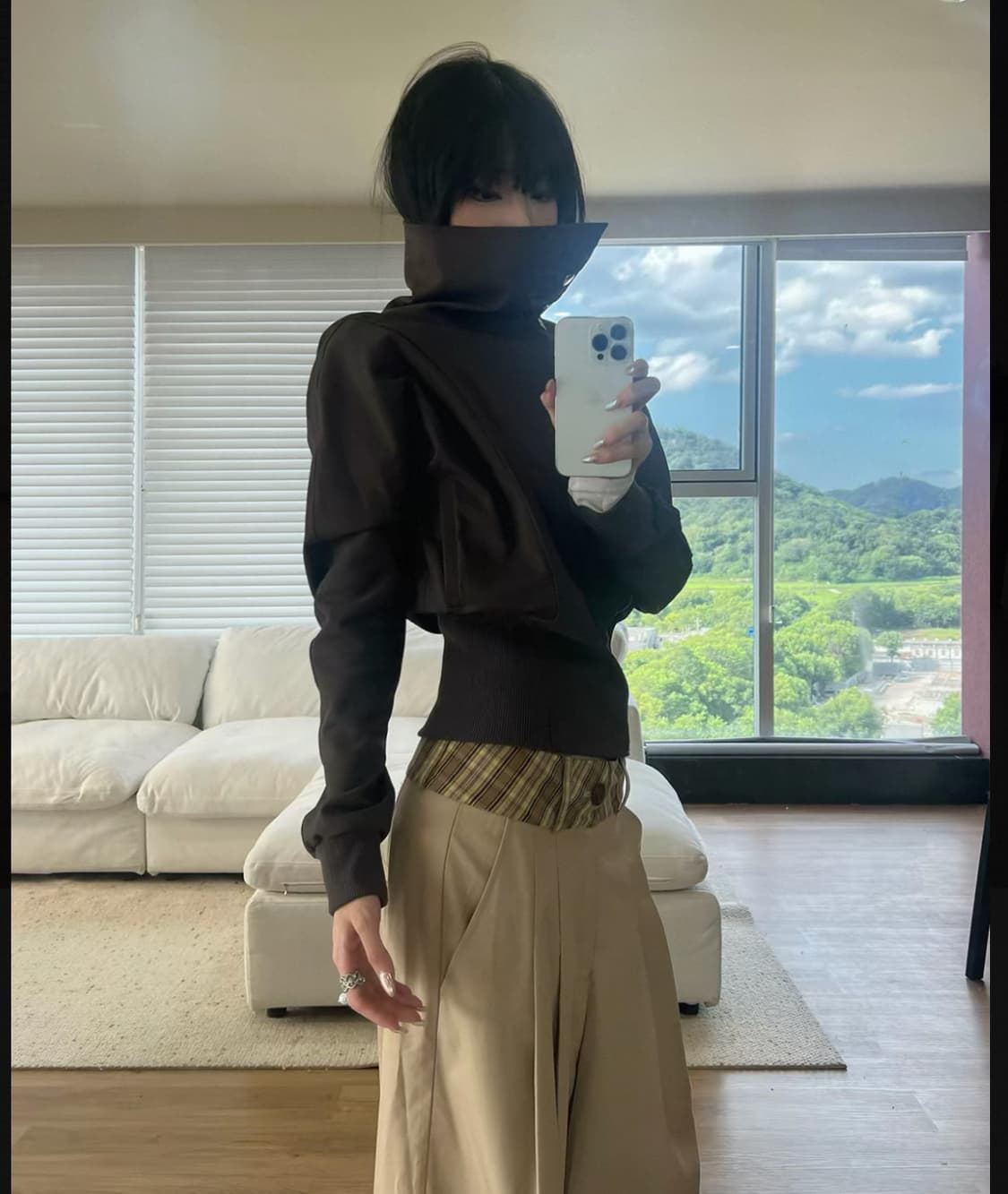 사선 지퍼 디테일 봄버 자켓 상품이미지3