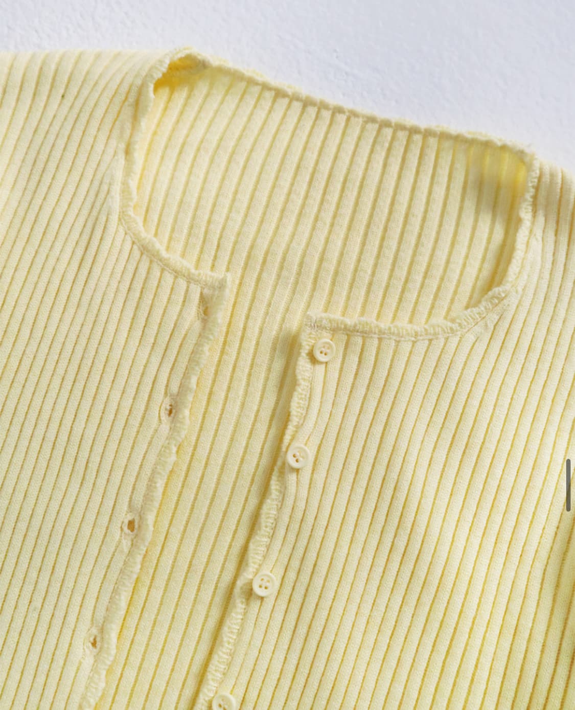 당일배송🌸) 위드아웃썸머 리브드 골지 가디건 옐로우 위아썸 상품이미지3