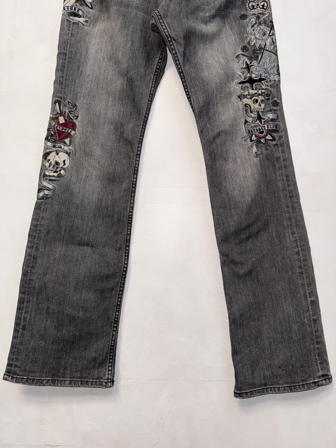 Black denim oriental punk embroidered pt 상품이미지5