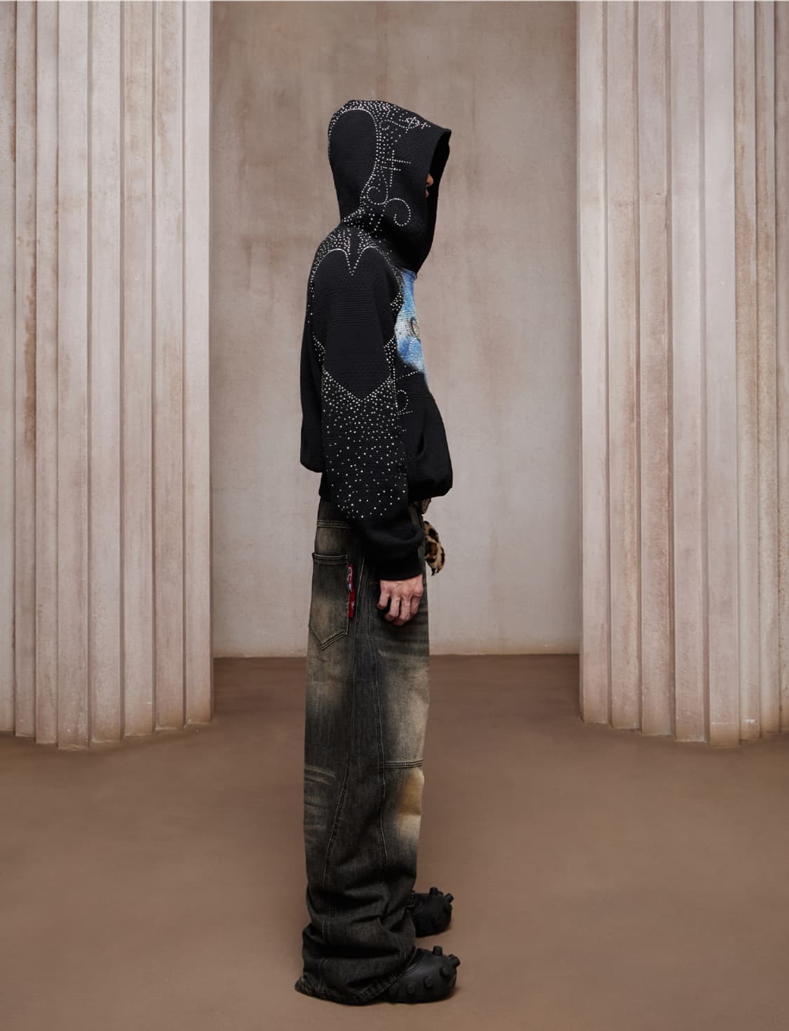 빈티지 그래픽 후드집업 블랙 상품이미지2