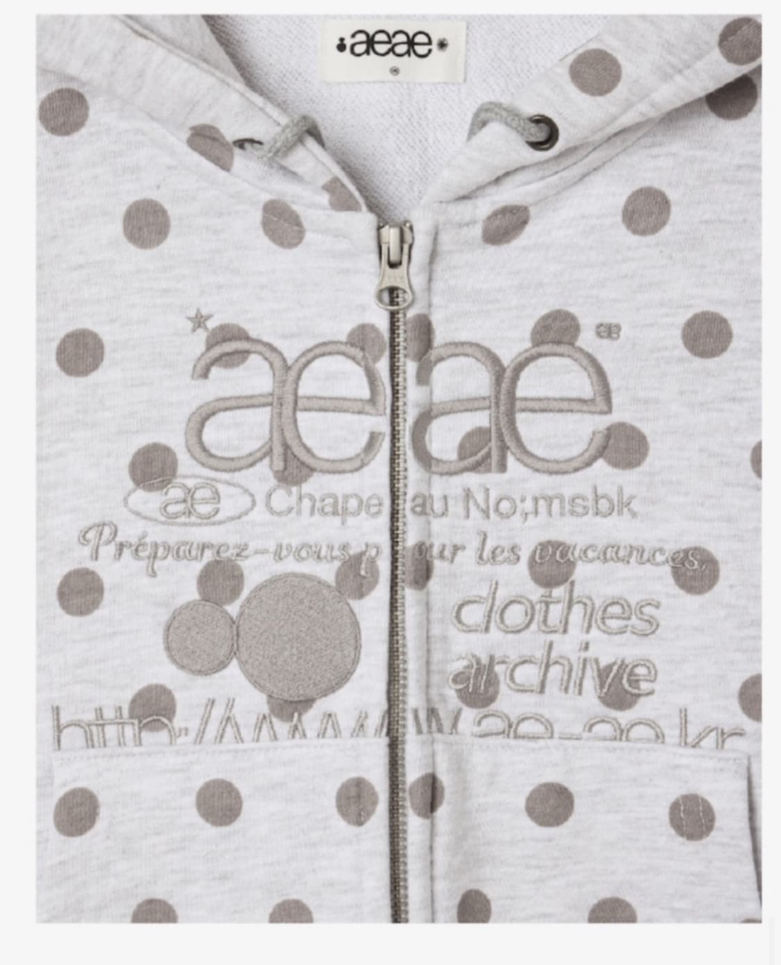 aeae 도트 크롭 후드집업 상품이미지2