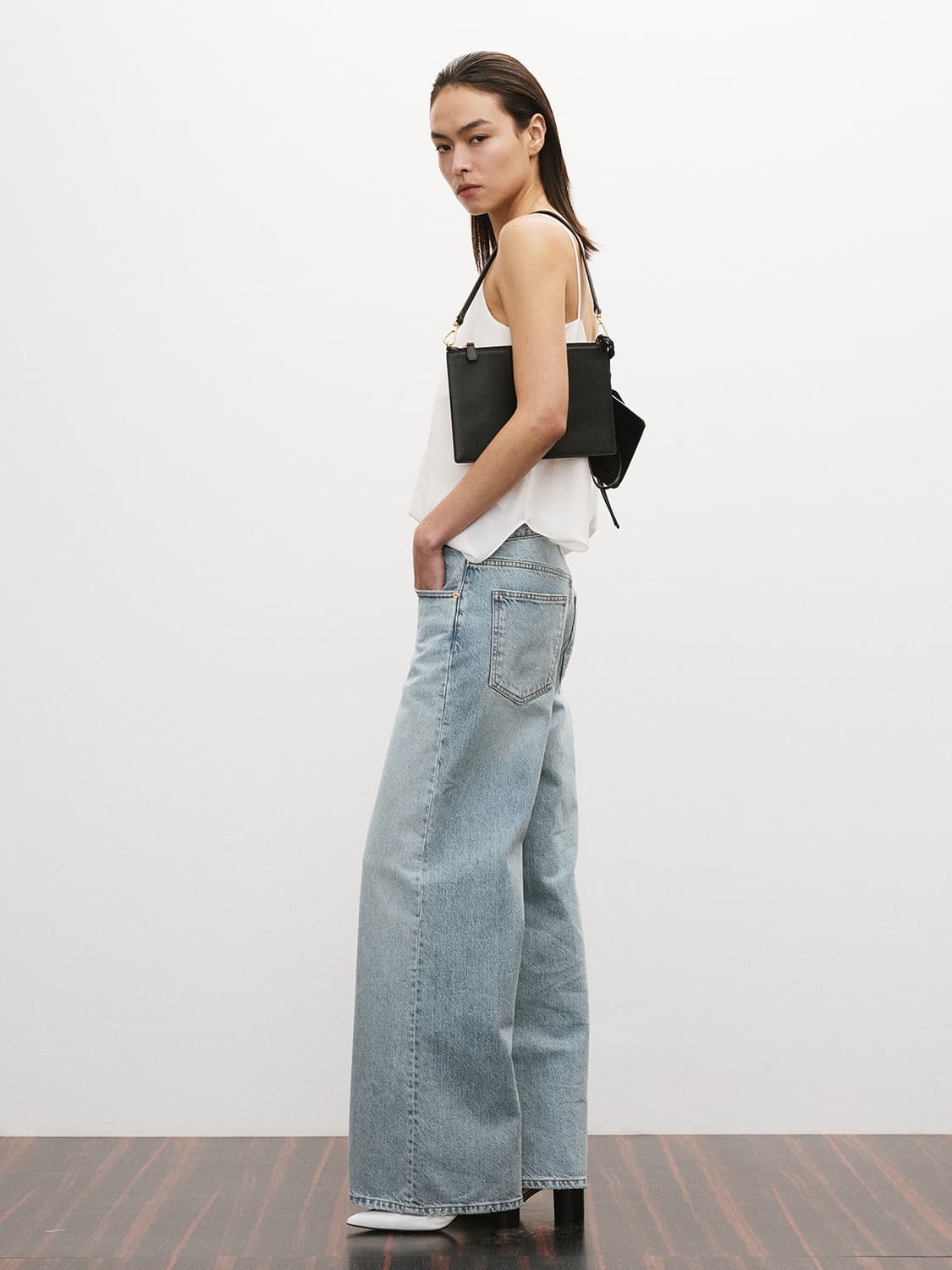 렉토 RECTO 루즈핏 플레어 와이드 데님팬츠 상품이미지2