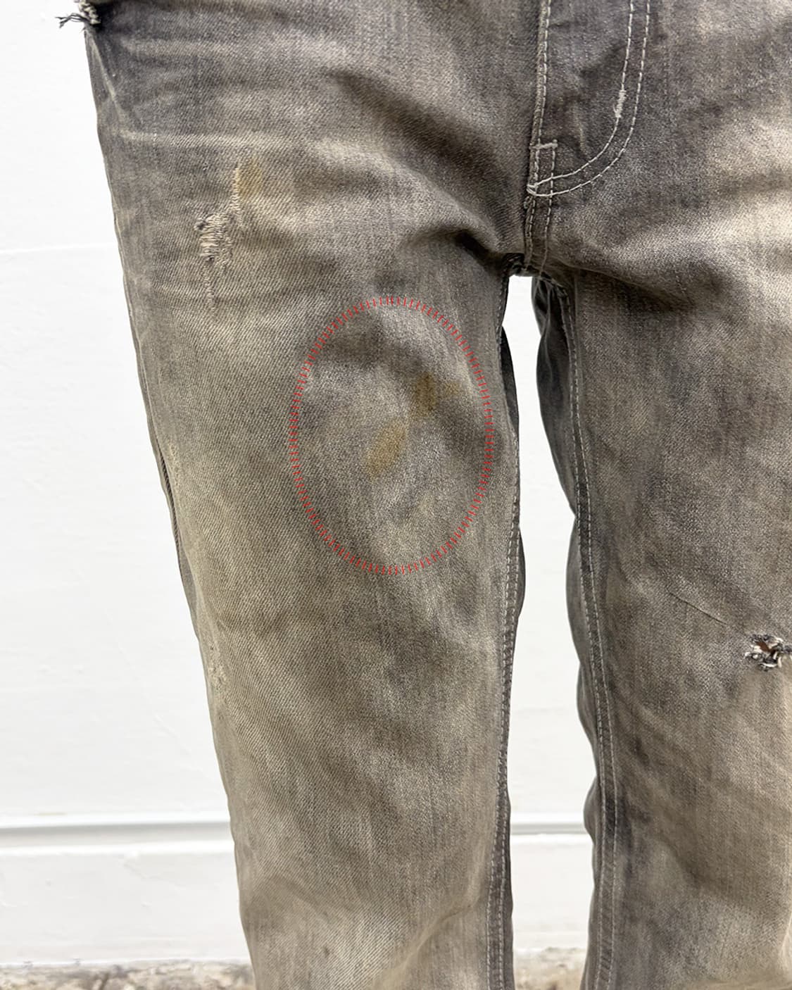 빈티지 데미지 데님팬츠 상품이미지4