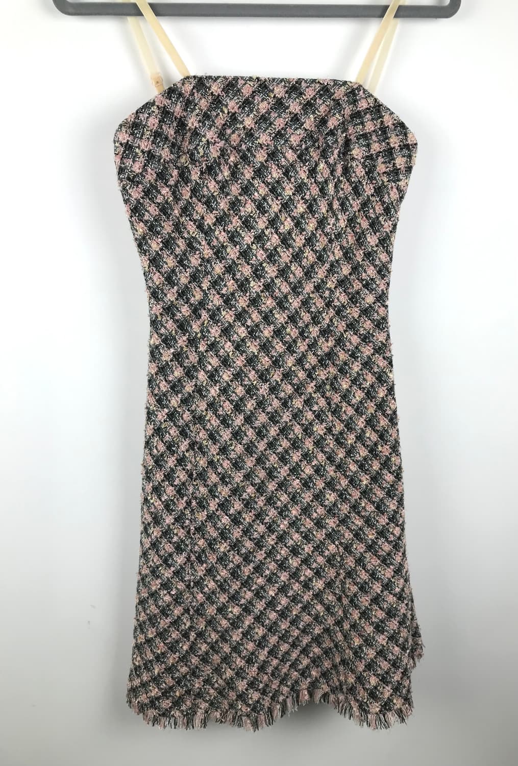 레지나st 트위드 핑크 롱원피스 y2k 오네갸루 딸기우유 끈원피스 상품이미지2