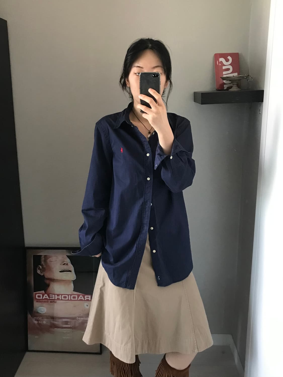 폴로 랄프로렌 포니 로고 네이비 셔츠 상품이미지3