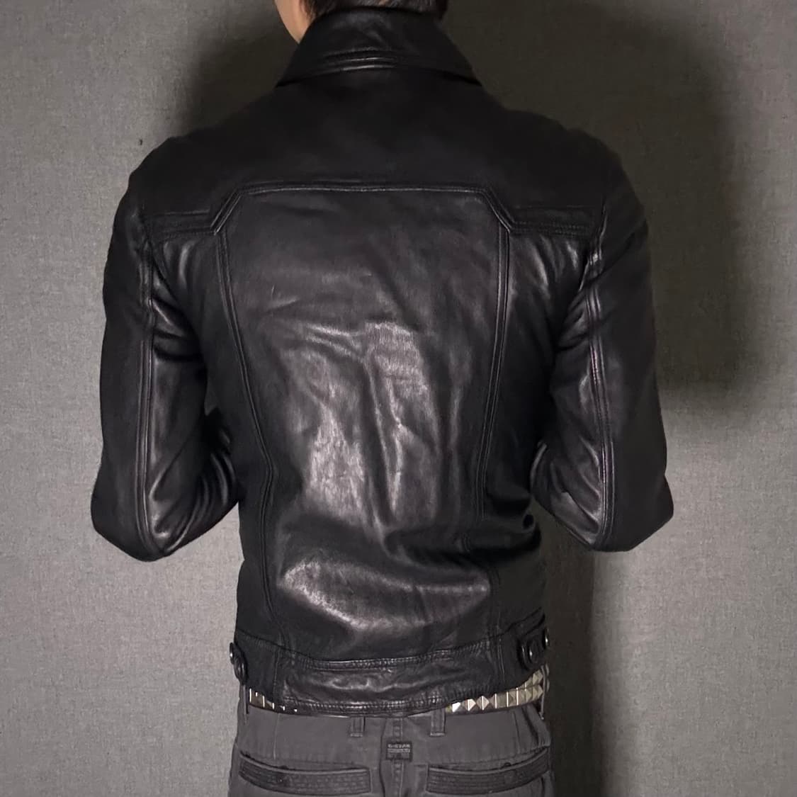 japan vintage lamb skin pocket jacket 상품이미지6