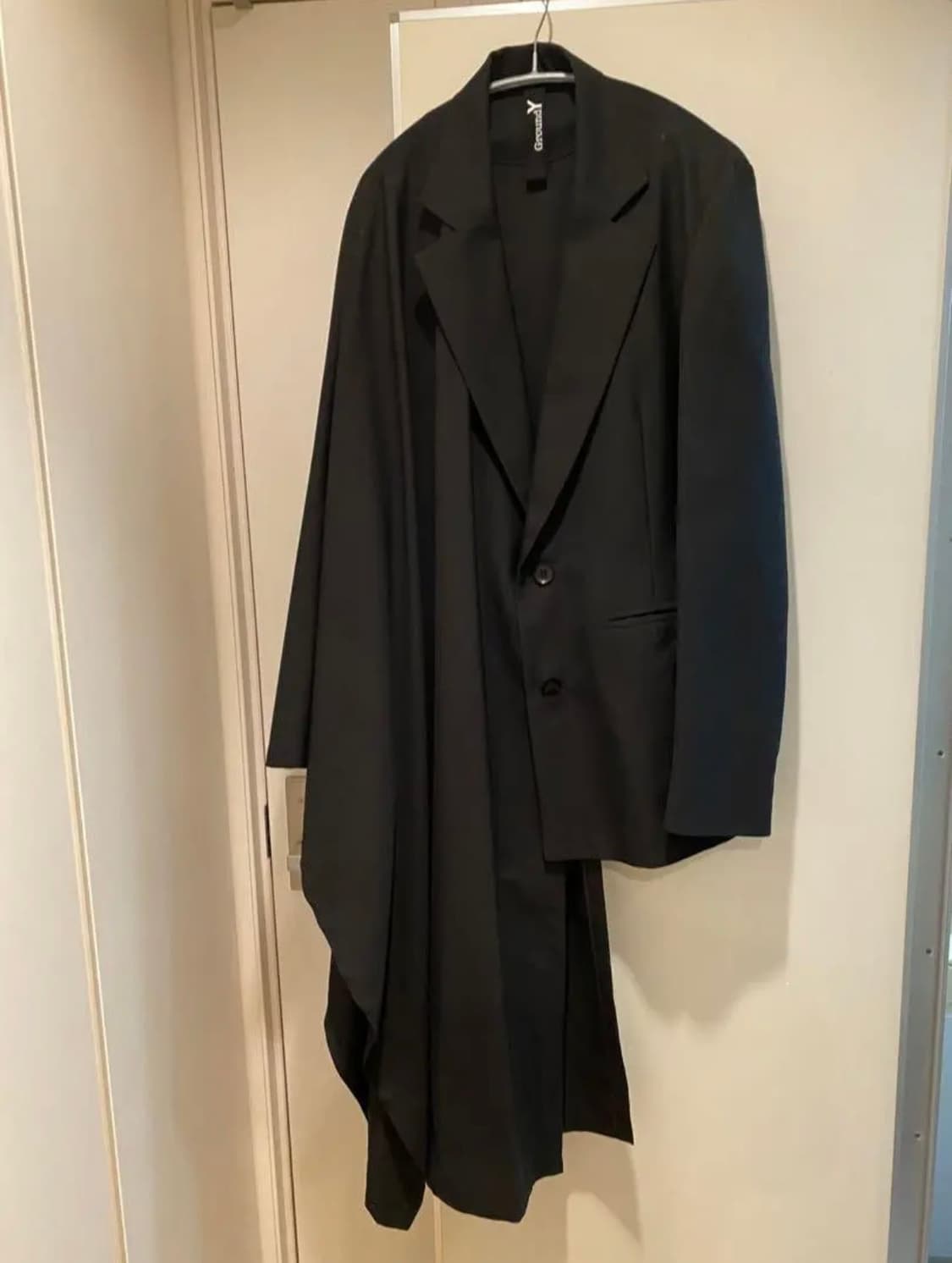 요지야마모토 하프 케이프 비대칭 블레지어 자켓 상품이미지4