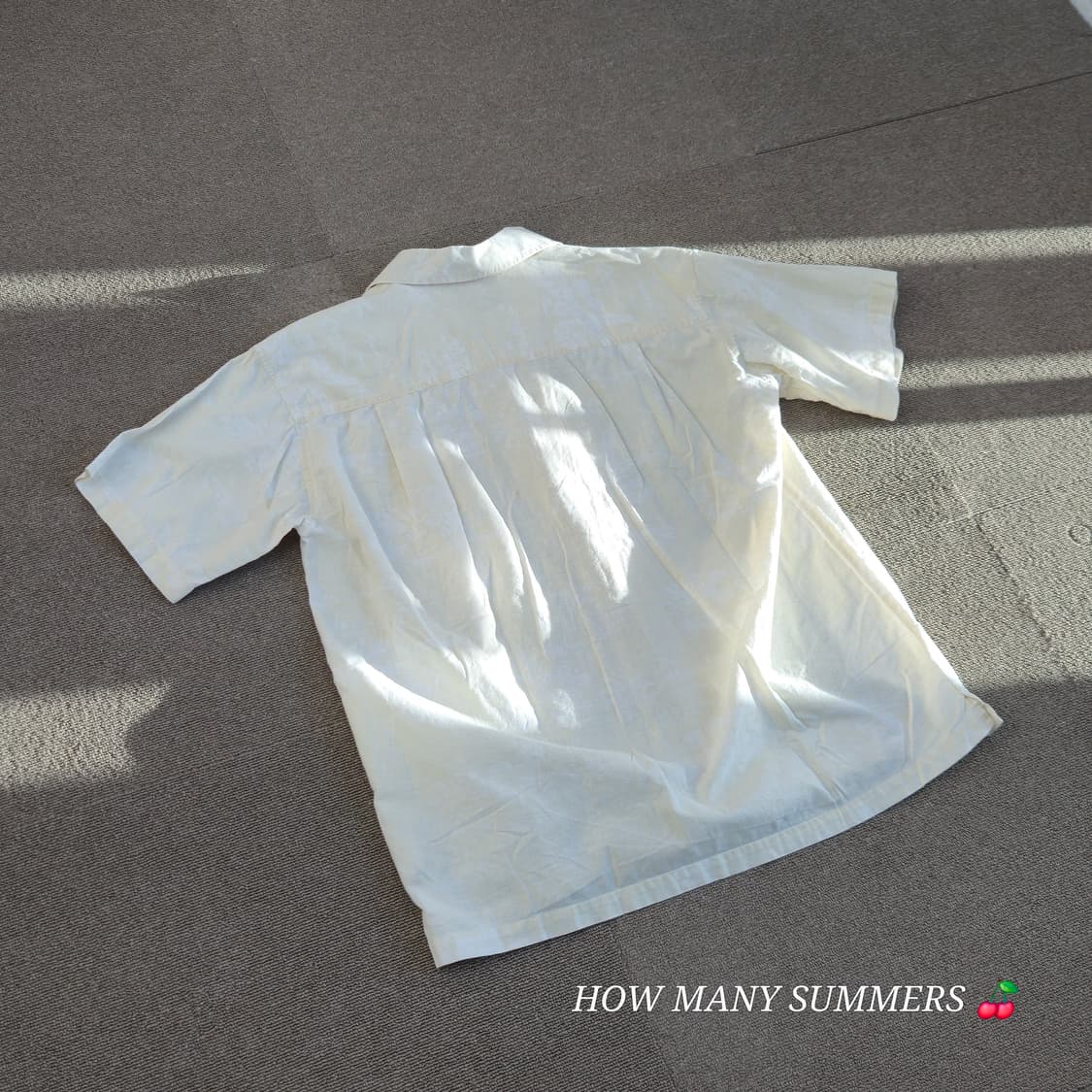 반팔 셔츠 아이보리 & 화이트 패턴 여름 상품이미지4