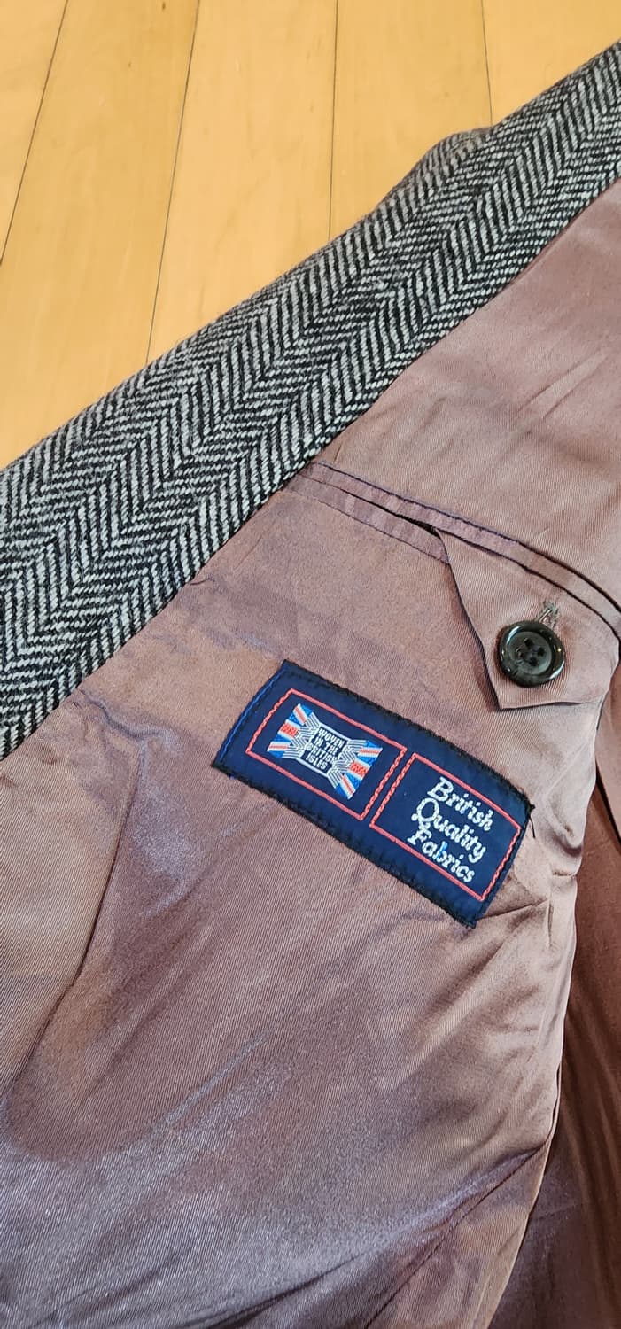 그레이 헤링본 트위드자켓 XL 상품이미지10