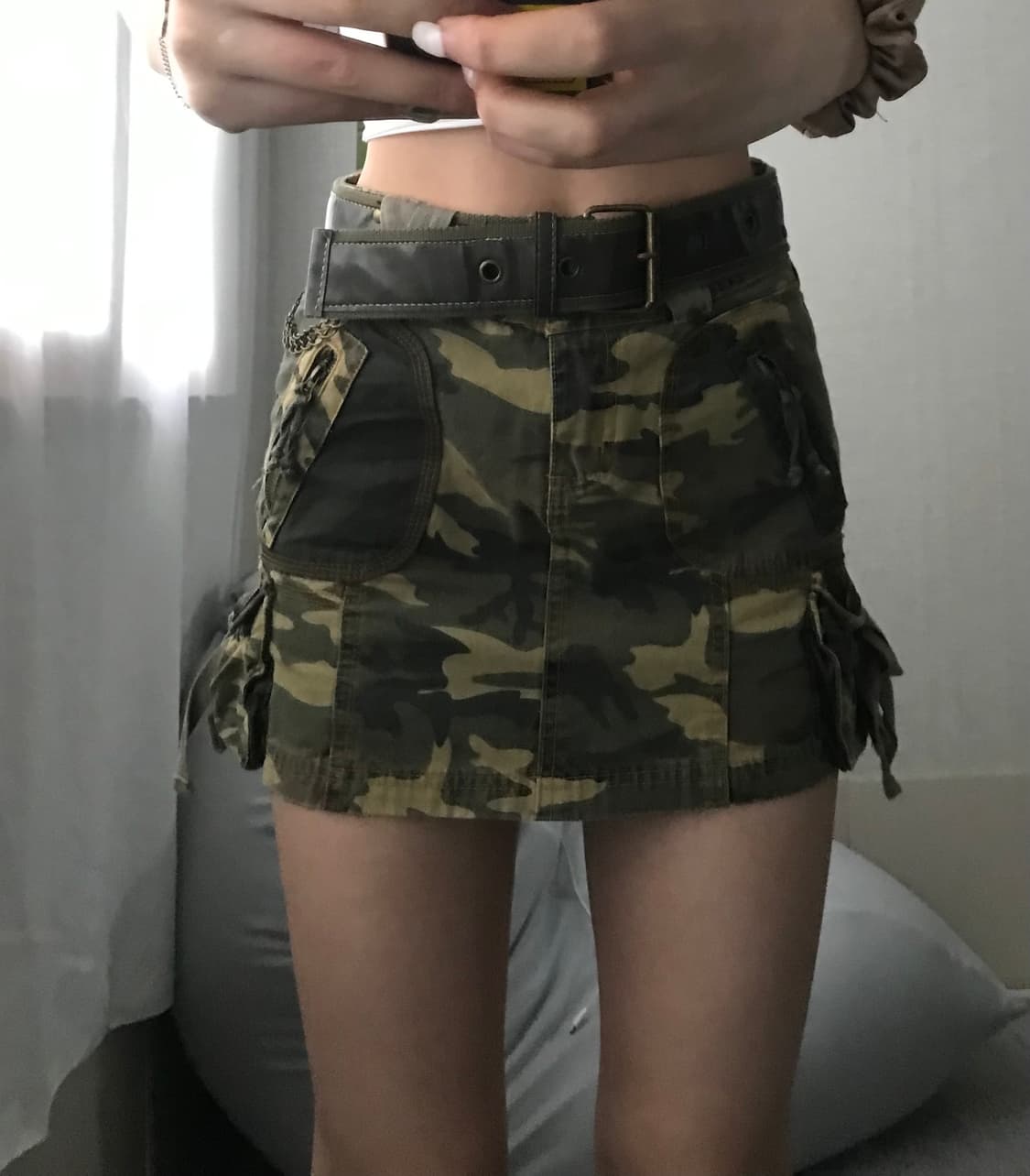 카모 포켓디테일 벨티드 카고스커트 상품이미지1